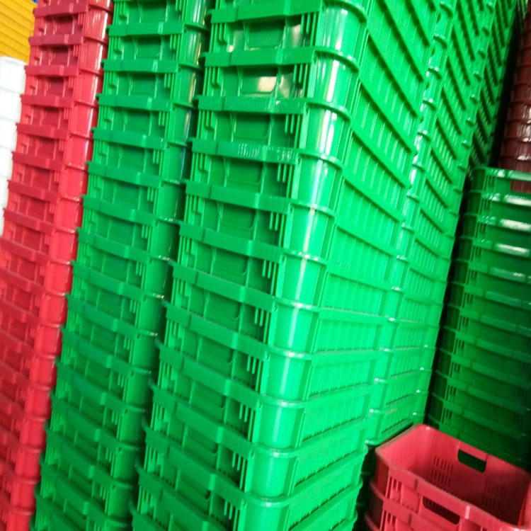 工廠直銷裝5層高加厚塑膠鐵手菜框單框可放50公斤重農產品的膠框